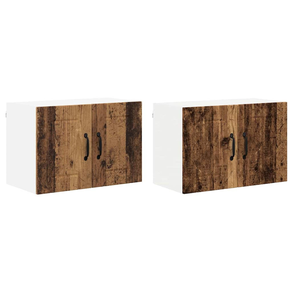 Produktbild för Väggskåp LUCCA 2 pcs Gammalt trä 60 x 31 x 40 cm