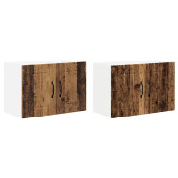 Produktbild för Väggskåp LUCCA 2 pcs Gammalt trä 60 x 31 x 40 cm