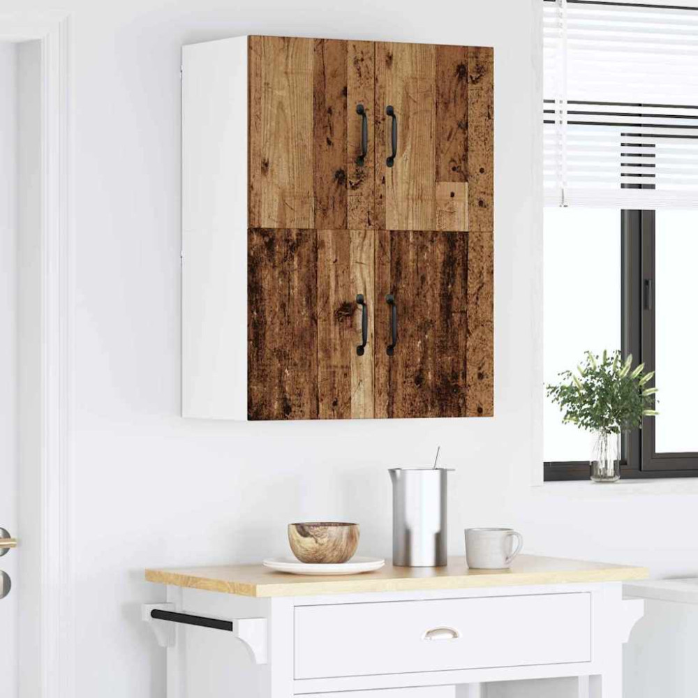 Produktbild för Väggskåp LUCCA 2 pcs Gammalt trä 60 x 31 x 40 cm