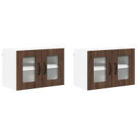 Produktbild för Väggglasförråd LUCCA 2 pcs Brun ek 60 x 31 x 40 cm