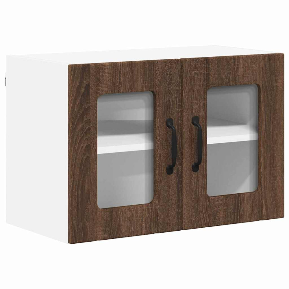 Produktbild för Väggglasförråd LUCCA 2 pcs Brun ek 60 x 31 x 40 cm
