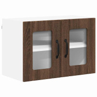 Produktbild för Väggglasförråd LUCCA 2 pcs Brun ek 60 x 31 x 40 cm