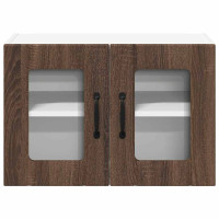Produktbild för Väggglasförråd LUCCA 2 pcs Brun ek 60 x 31 x 40 cm