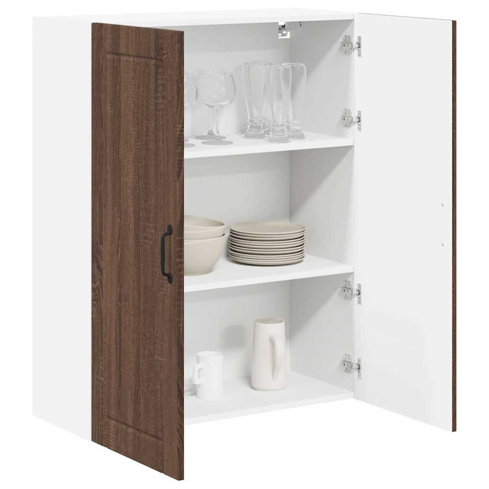 Produktbild för Väggskåp LUCCA Brun ek 80 x 31 x 100 cm Konstruerat trä