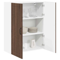 Produktbild för Väggskåp LUCCA Brun ek 80 x 31 x 100 cm Konstruerat trä