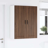 Produktbild för Väggskåp LUCCA Brun ek 80 x 31 x 100 cm Konstruerat trä