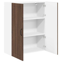 Produktbild för Väggskåp LUCCA Brun ek 80 x 31 x 100 cm Konstruerat trä
