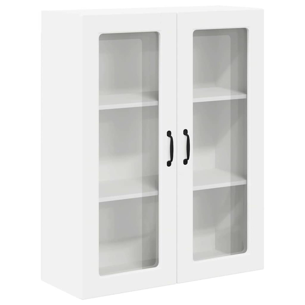 Produktbild för Väggglasförråd LUCCA Vit 80 x 31 x 100 cm Konstruerat trä