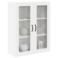 Produktbild för Väggglasförråd LUCCA Vit 80 x 31 x 100 cm Konstruerat trä