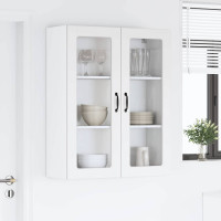 Produktbild för Väggglasförråd LUCCA Vit 80 x 31 x 100 cm Konstruerat trä