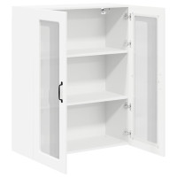 Produktbild för Väggglasförråd LUCCA Vit 80 x 31 x 100 cm Konstruerat trä