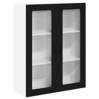 Produktbild för Väggglasförråd LUCCA Svart 80 x 31 x 100 cm Konstruerat trä