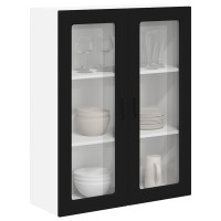 Produktbild för Väggglasförråd LUCCA Svart 80 x 31 x 100 cm Konstruerat trä
