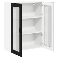 Produktbild för Väggglasförråd LUCCA Svart 80 x 31 x 100 cm Konstruerat trä