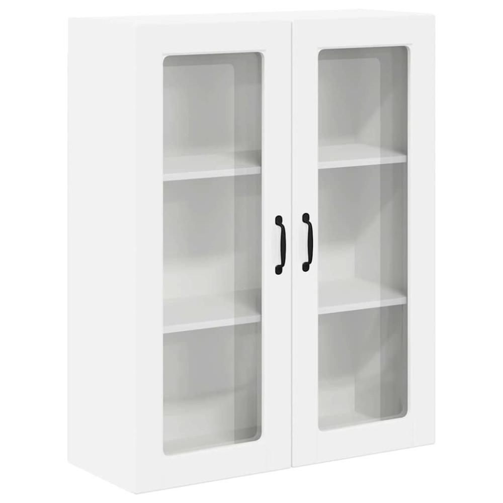 Produktbild för Väggglasförråd LUCCA Vit högglans 80 x 31 x 100 cm