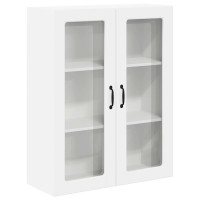 Produktbild för Väggglasförråd LUCCA Vit högglans 80 x 31 x 100 cm