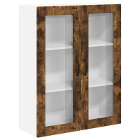 Produktbild för Väggglasförråd LUCCA Rökt ek 80 x 31 x 100 cm Konstruerat trä