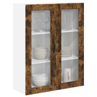 Produktbild för Väggglasförråd LUCCA Rökt ek 80 x 31 x 100 cm Konstruerat trä