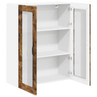 Produktbild för Väggglasförråd LUCCA Rökt ek 80 x 31 x 100 cm Konstruerat trä