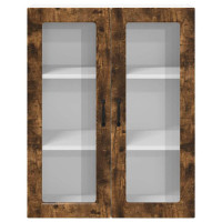 Produktbild för Väggglasförråd LUCCA Rökt ek 80 x 31 x 100 cm Konstruerat trä