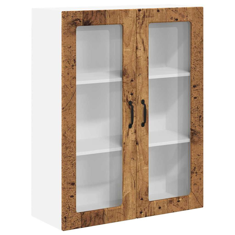 Produktbild för Väggglasförråd LUCCA Gammalt trä 80 x 31 x 100 cm