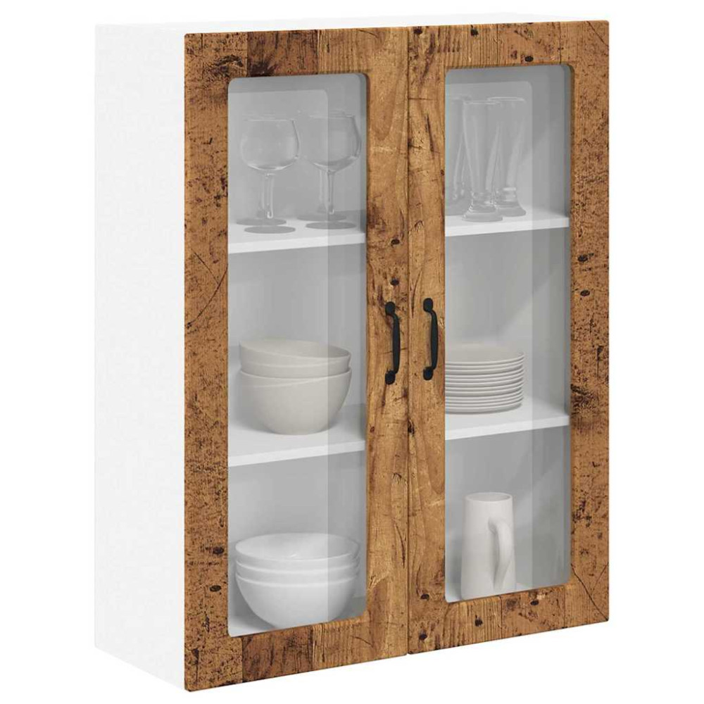Produktbild för Väggglasförråd LUCCA Gammalt trä 80 x 31 x 100 cm