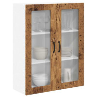 Produktbild för Väggglasförråd LUCCA Gammalt trä 80 x 31 x 100 cm