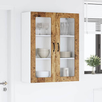 Produktbild för Väggglasförråd LUCCA Gammalt trä 80 x 31 x 100 cm
