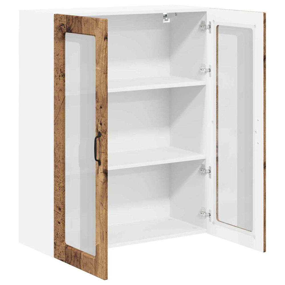 Produktbild för Väggglasförråd LUCCA Gammalt trä 80 x 31 x 100 cm