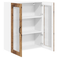 Produktbild för Väggglasförråd LUCCA Gammalt trä 80 x 31 x 100 cm