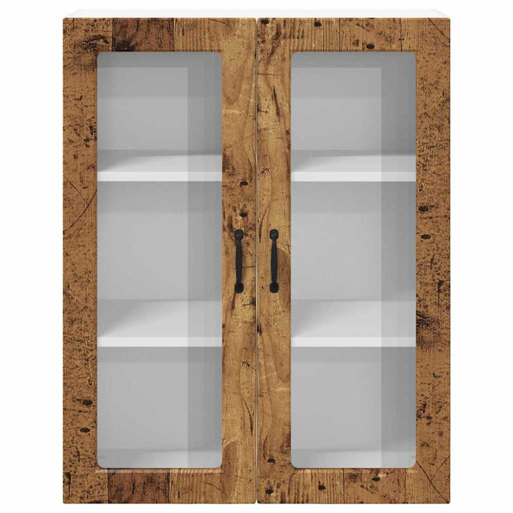 Produktbild för Väggglasförråd LUCCA Gammalt trä 80 x 31 x 100 cm