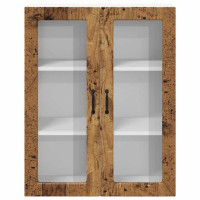 Produktbild för Väggglasförråd LUCCA Gammalt trä 80 x 31 x 100 cm