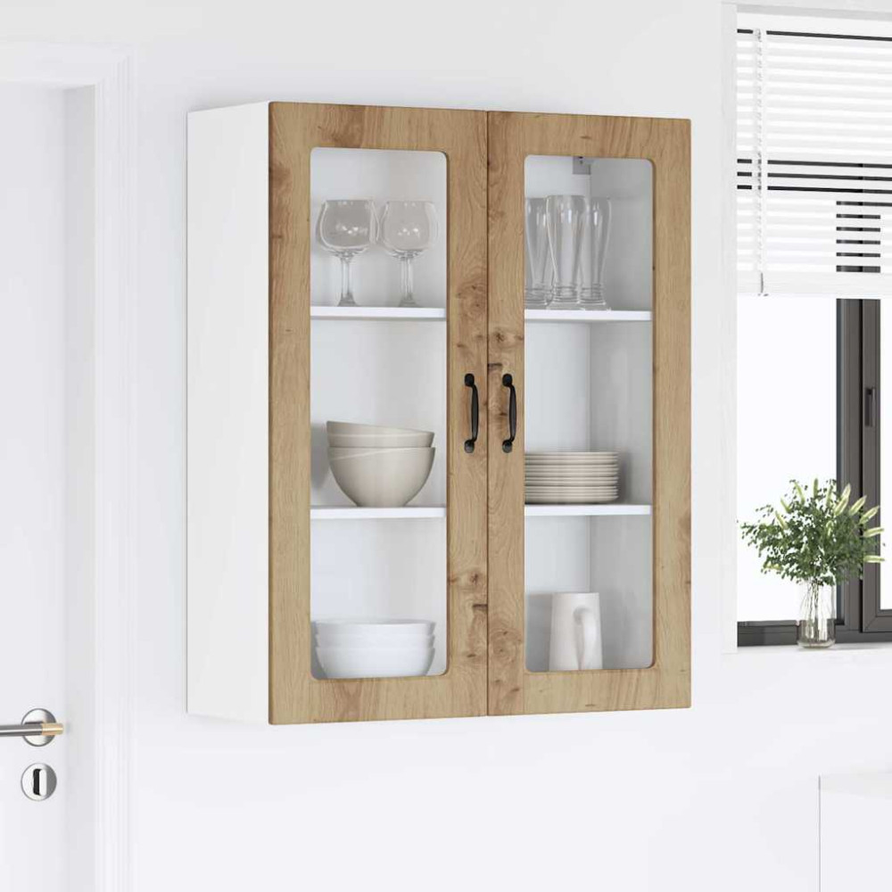 Produktbild för Väggglasförråd LUCCA Artisan-ek 80 x 31 x 100 cm