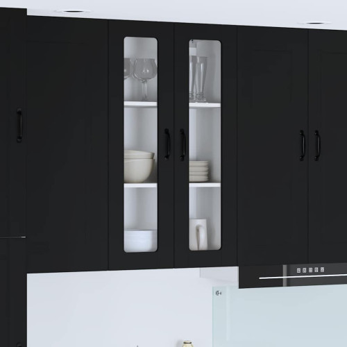 vidaXL Väggglasförråd LUCCA Svart 60 x 31 x 100 cm Konstruerat trä