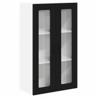Produktbild för Väggglasförråd LUCCA Svart 60 x 31 x 100 cm Konstruerat trä