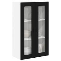 Produktbild för Väggglasförråd LUCCA Svart 60 x 31 x 100 cm Konstruerat trä