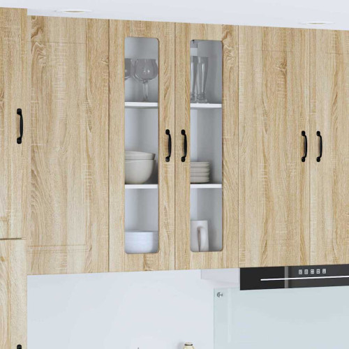 vidaXL Väggglasförråd LUCCA Sonoma-ek 60 x 31 x 100 cm Konstruerat trä
