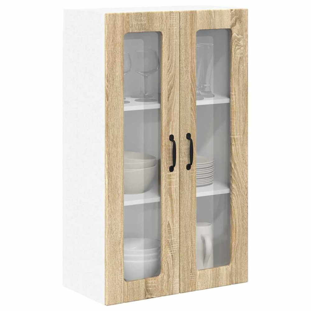 Produktbild för Väggglasförråd LUCCA Sonoma-ek 60 x 31 x 100 cm Konstruerat trä