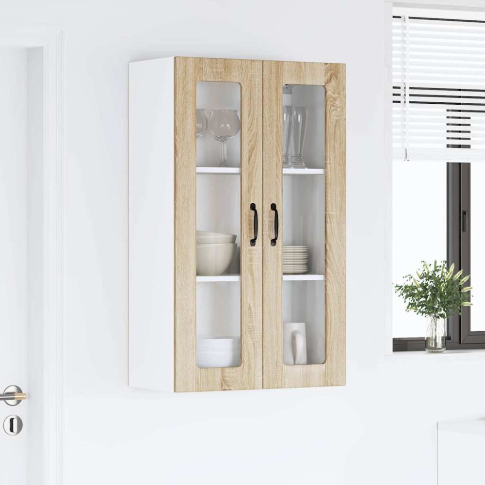 Produktbild för Väggglasförråd LUCCA Sonoma-ek 60 x 31 x 100 cm Konstruerat trä