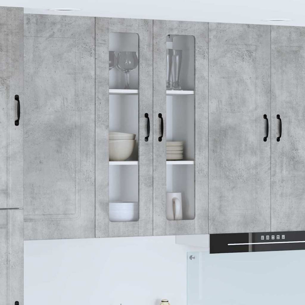 Produktbild för Väggglasförråd LUCCA Betonggrå 60 x 31 x 100 cm Konstruerat trä