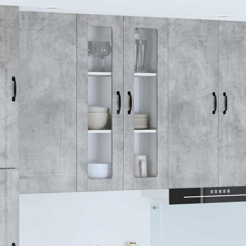 vidaXL Väggglasförråd LUCCA Betonggrå 60 x 31 x 100 cm Konstruerat trä