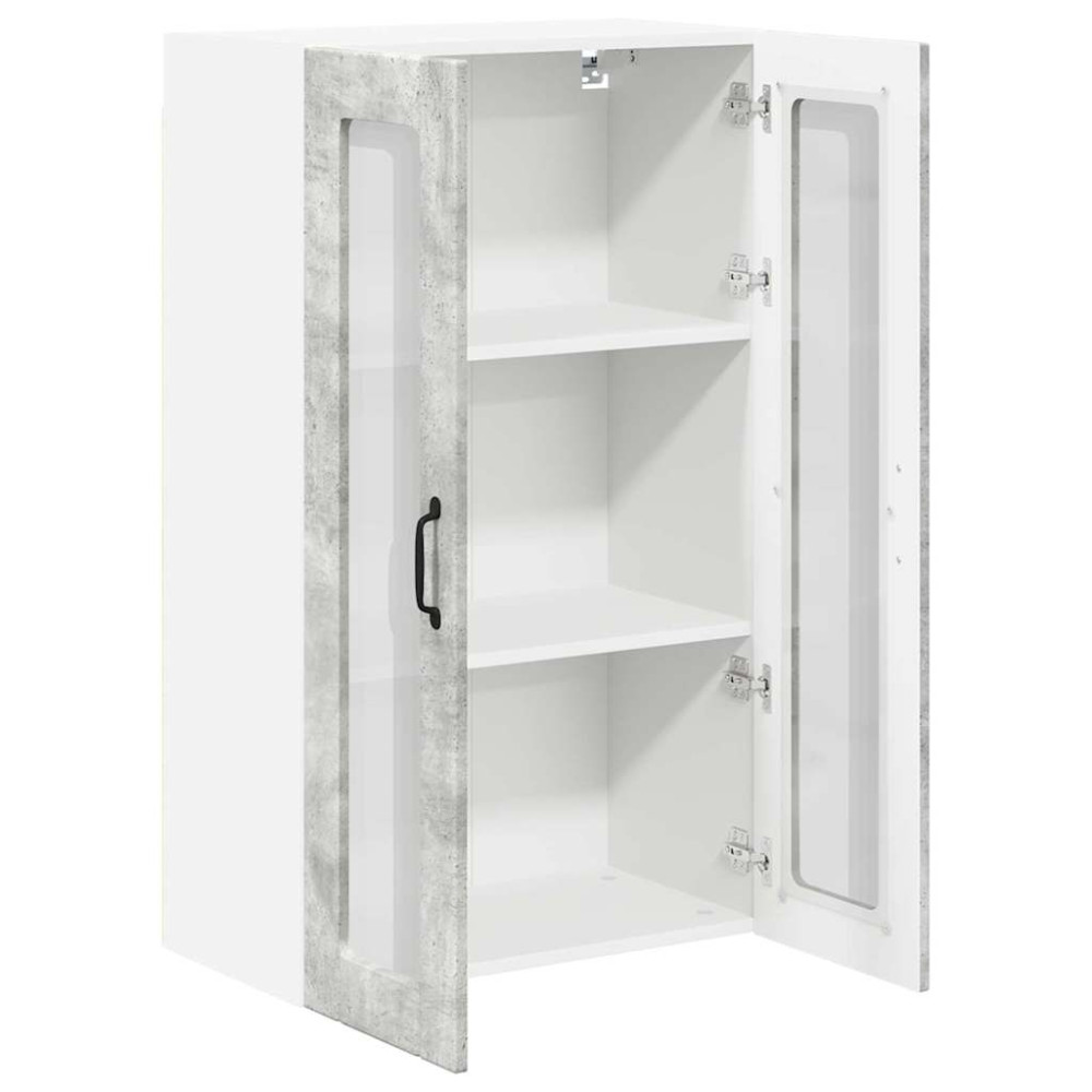 Produktbild för Väggglasförråd LUCCA Betonggrå 60 x 31 x 100 cm Konstruerat trä