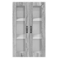 Produktbild för Väggglasförråd LUCCA Grå sonoma-ek 60 x 31 x 100 cm