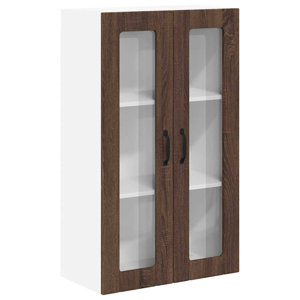 Produktbild för Väggglasförråd LUCCA Brun ek 60 x 31 x 100 cm Konstruerat trä