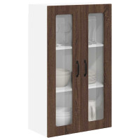 Produktbild för Väggglasförråd LUCCA Brun ek 60 x 31 x 100 cm Konstruerat trä