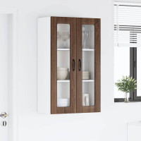 Produktbild för Väggglasförråd LUCCA Brun ek 60 x 31 x 100 cm Konstruerat trä