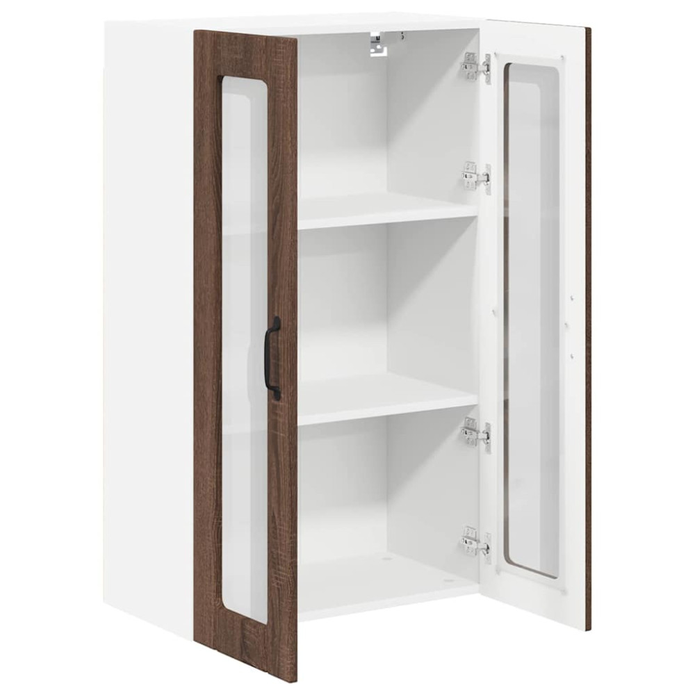 Produktbild för Väggglasförråd LUCCA Brun ek 60 x 31 x 100 cm Konstruerat trä