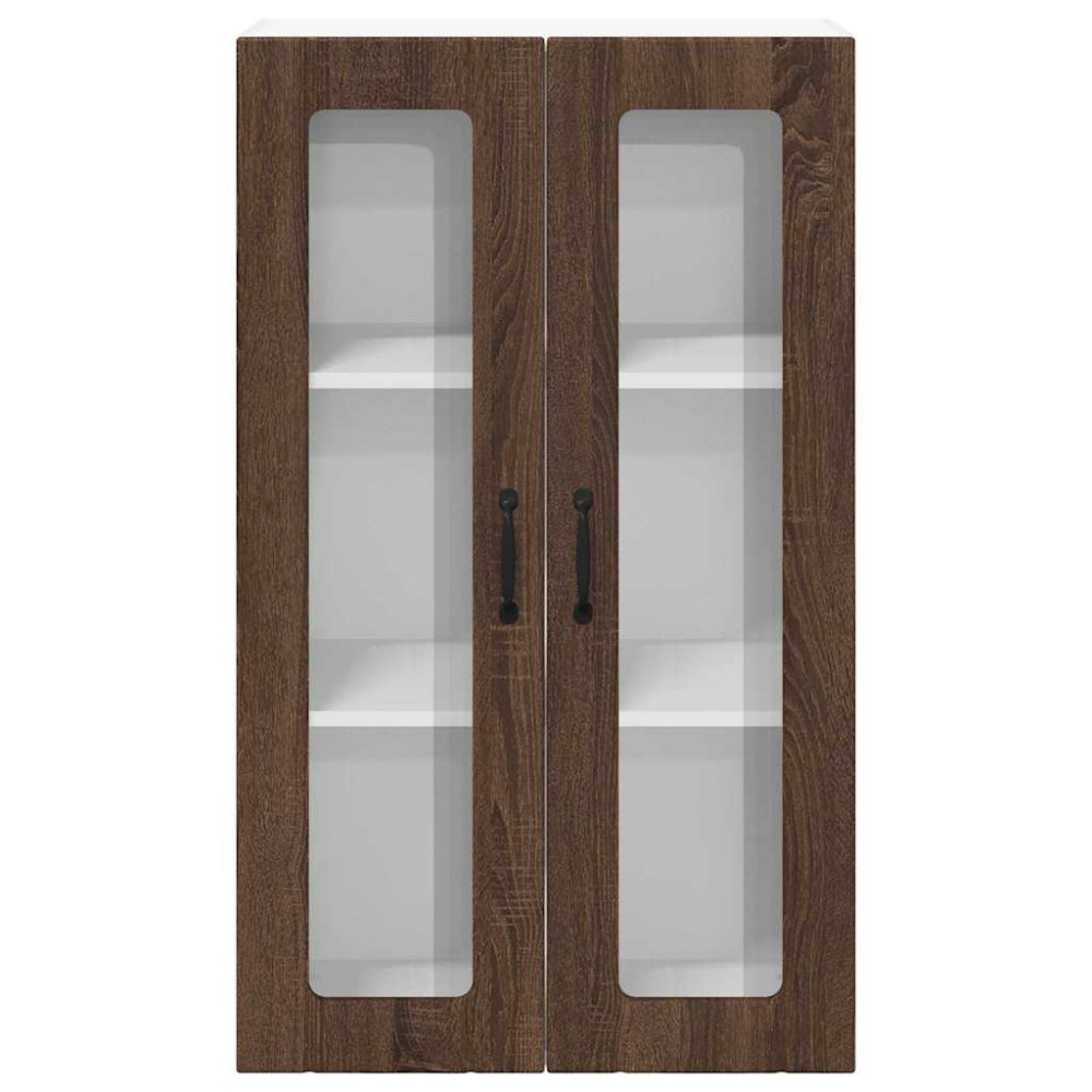 Produktbild för Väggglasförråd LUCCA Brun ek 60 x 31 x 100 cm Konstruerat trä