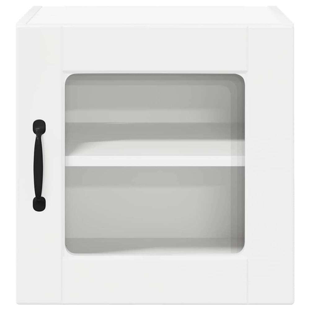 Produktbild för Väggglasförråd PORTO 2 pcs Högblanka vita 40 x 31 x 40 cm