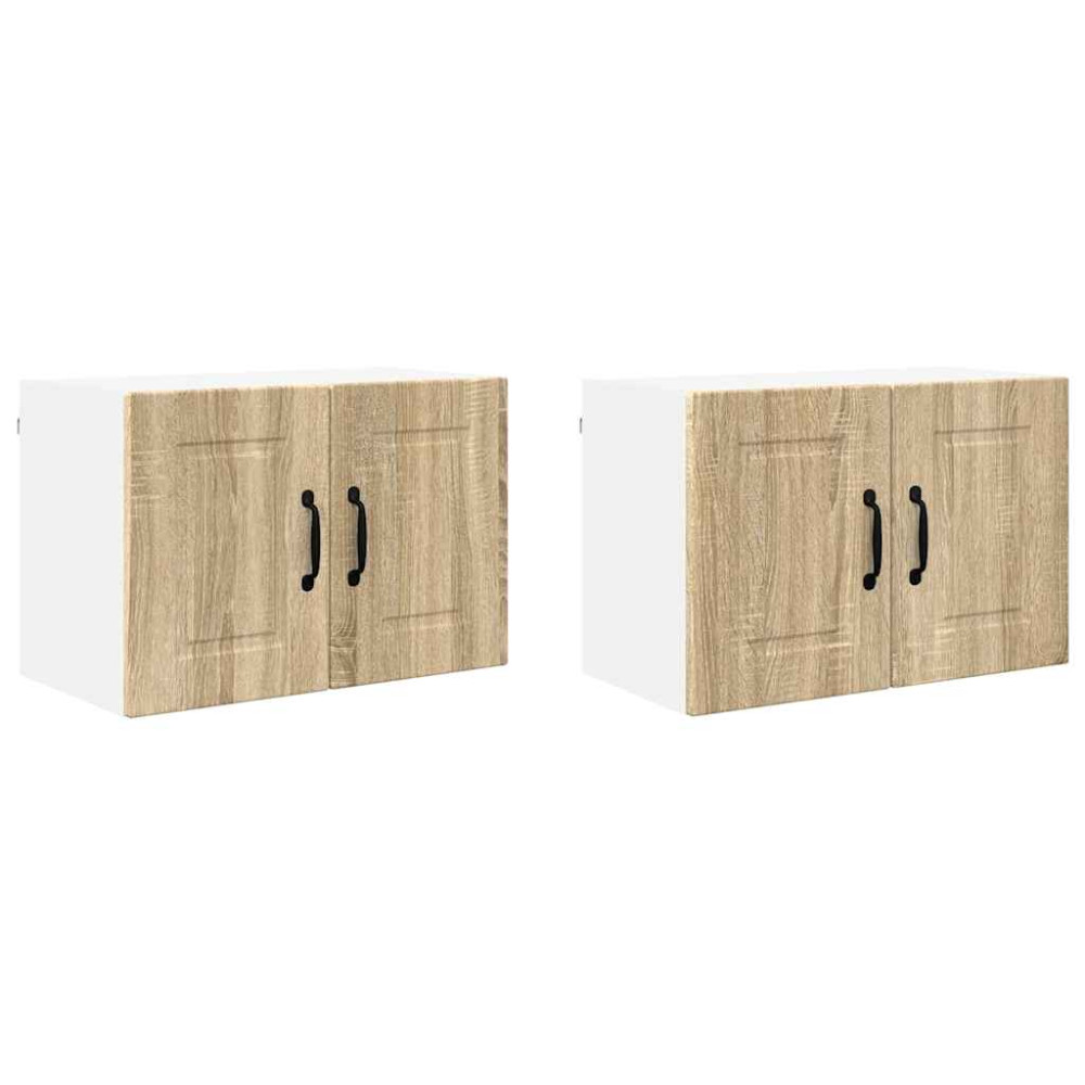Produktbild för Väggskåp PORTO 2 pcs Sonoma-ek 60 x 31 x 40 cm Konstruerat trä